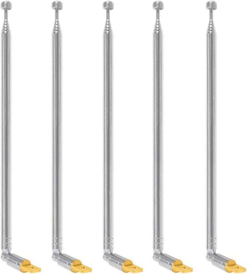 AEDIKO 5pcs Telescopic Antenna 6 Sections 65cm AM FM Antenna Portable Radio Antenna Replacement for Radio, TV and Other Electric Products - Image 1